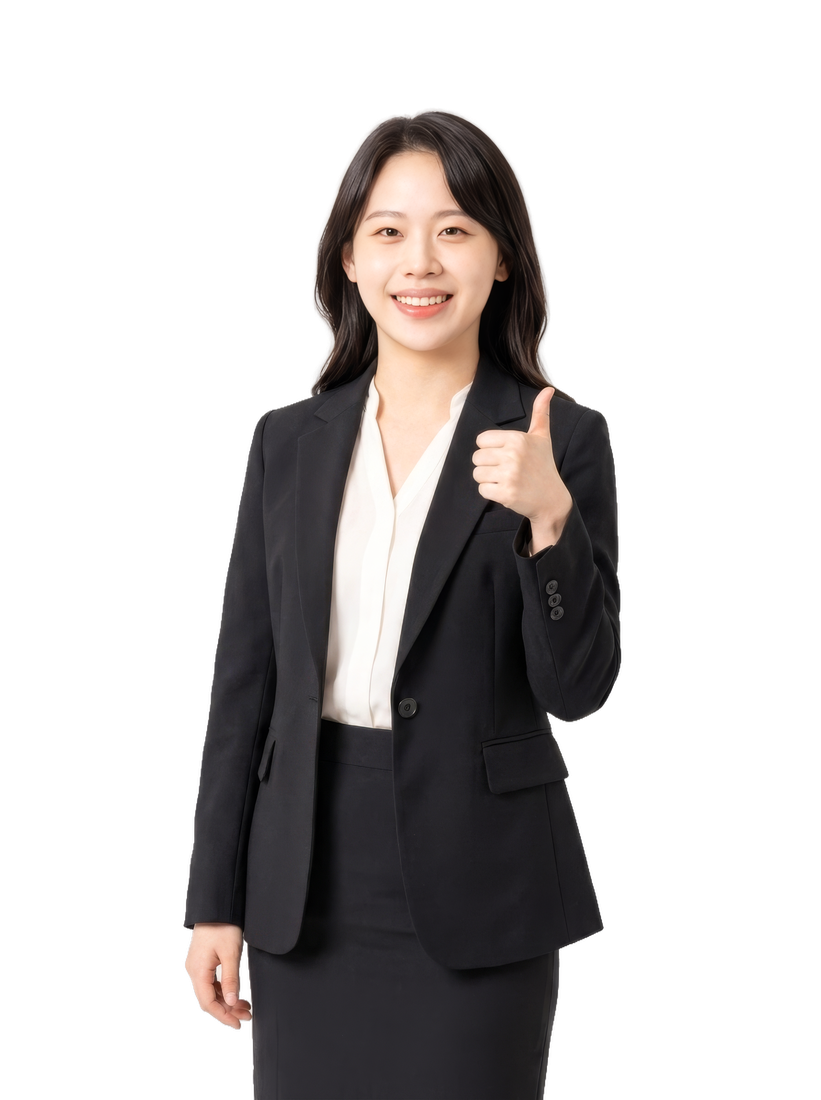 엄지손가락을 들어 보이는 보닥간병 상담사